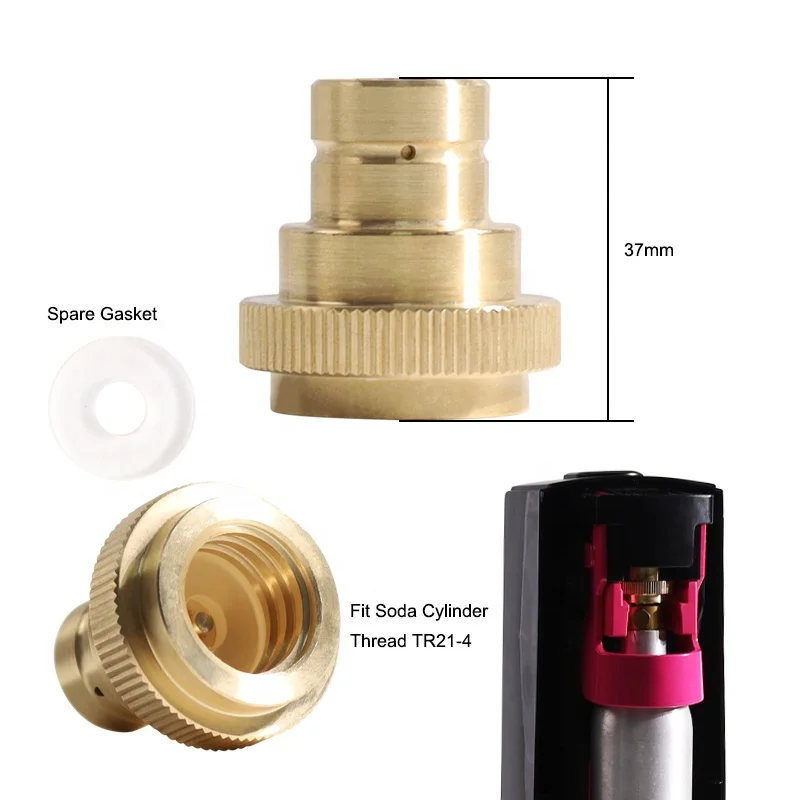 Быстросъемный адаптер из твердой латуни для CO2, кальцилиндр для соды DUO Terra Art 425 г 60 литров