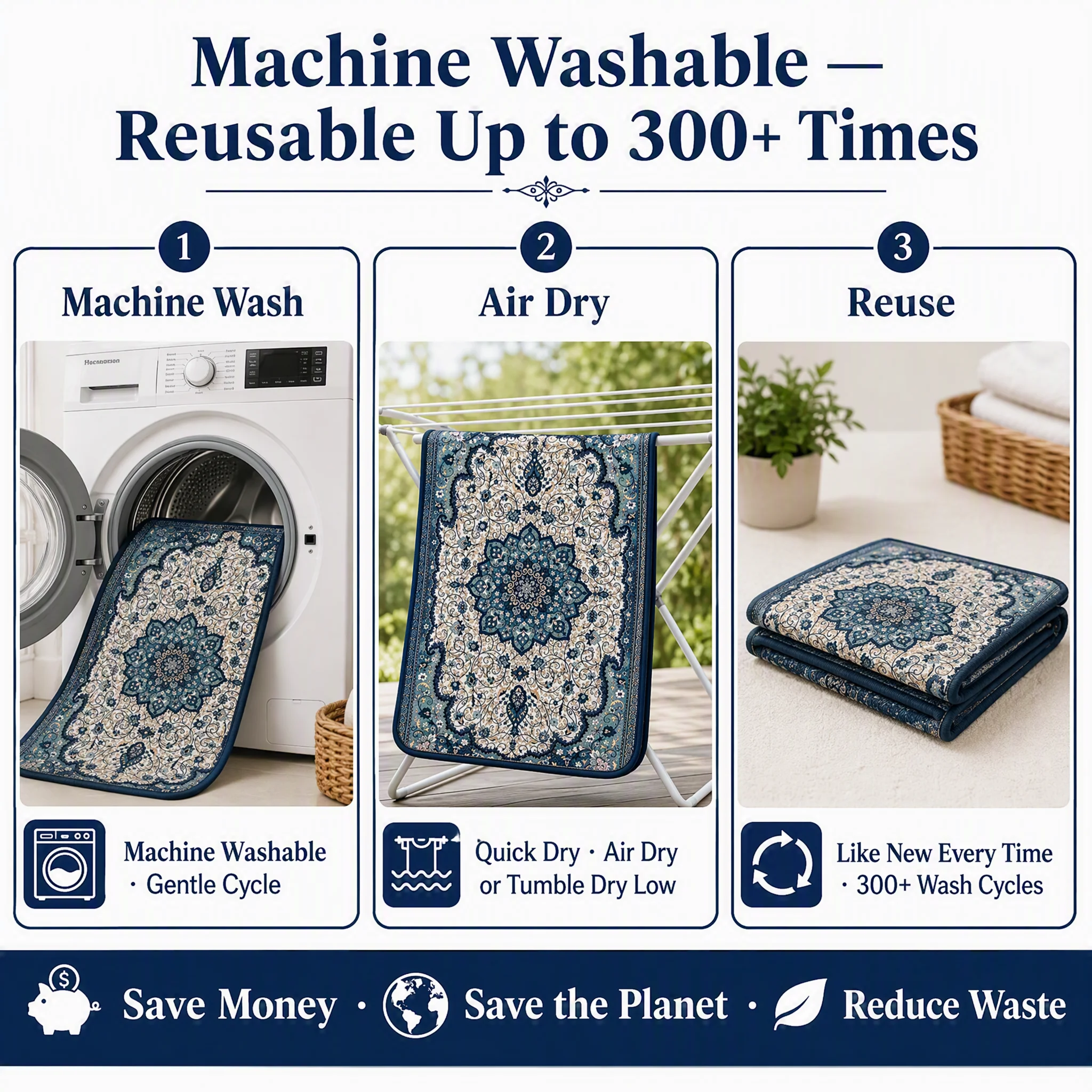 Fancie Persian Pattern Washable Eco Friendly — Product details 5