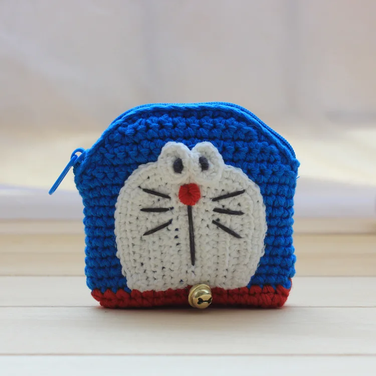 Porte-monnaie En Laine Crocheté Forme Fleur | Pochette Pour Pièces Et Clés | Accroche Sur Trousseau Ou Sac