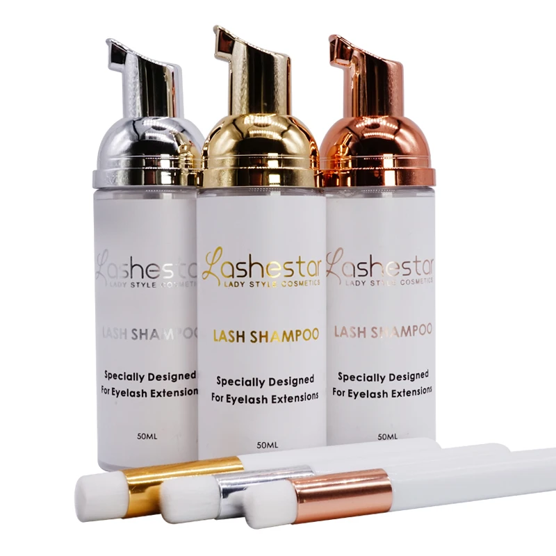 Lashestar оптом 50 мл прозрачная бутылка без латекса и без спирта пенный шампунь для ресниц