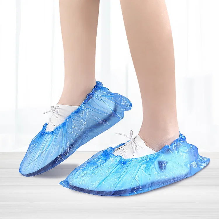 Disposable Overshoes Plastic Blue Boot Safety Shoe Cover 100 pack 