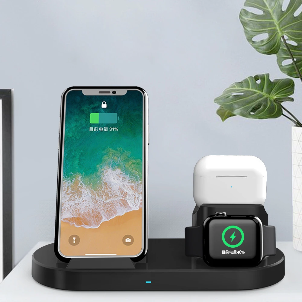 For Iphone Ipod Iwatch 15w Wireless Charger 3 In 1 Wireless Fast