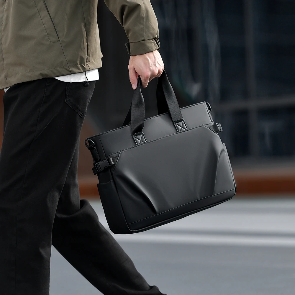 Men's Large Capacity Crossbody Bag Adjustable Strap, Slim & Lightweight for Daily Commute
