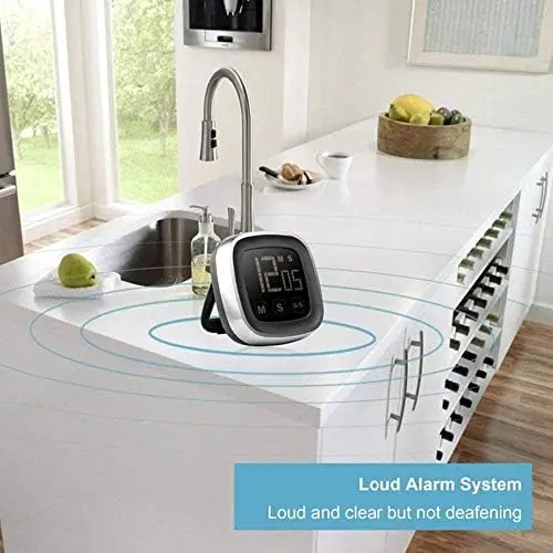 Household Stopwatch Kitchen Countdown Alarm Big Screen Cooking Reminders Touch Screen LED Timer for Kids and Seniors