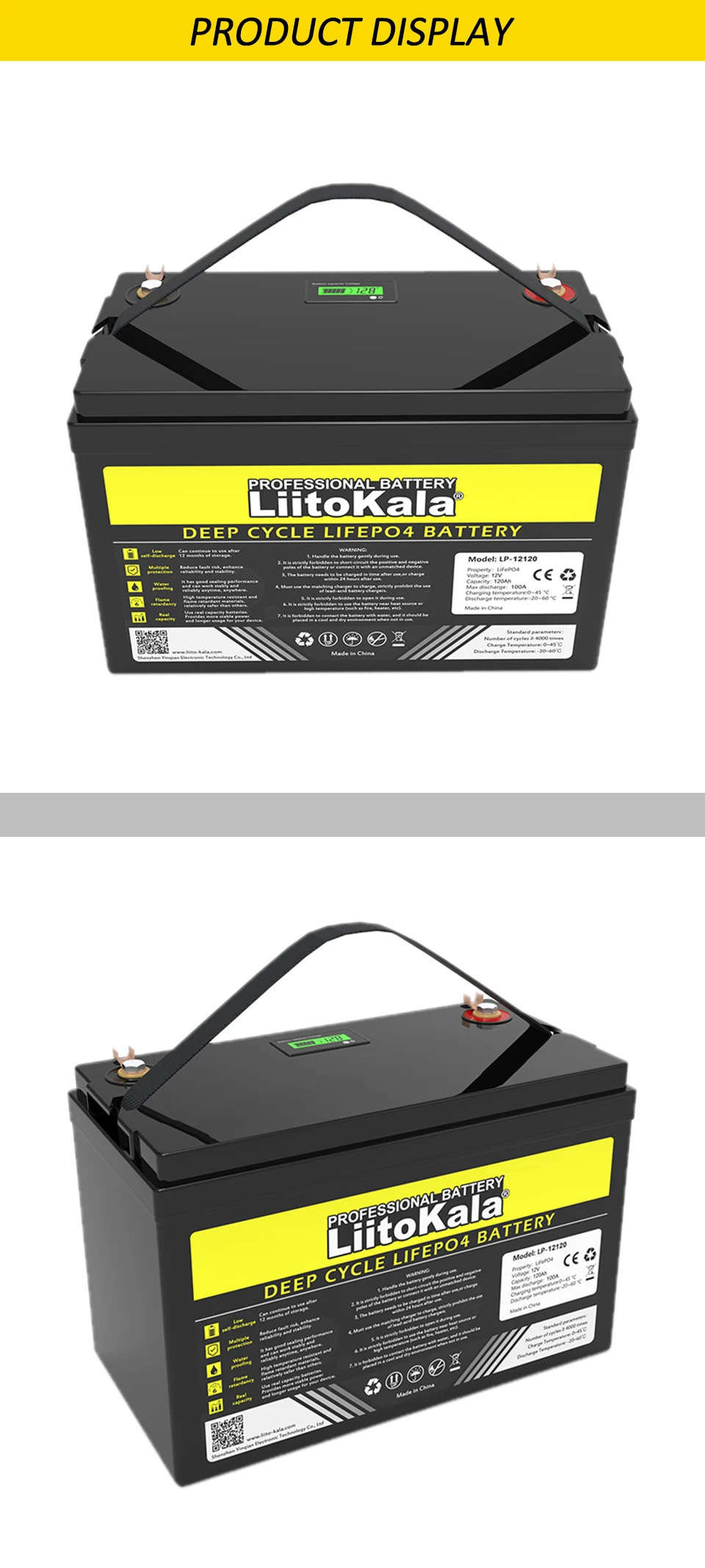 Liitokala 12v 120ah Lifepo4 Lithium Ion Batteries Pack Deep Cycle
