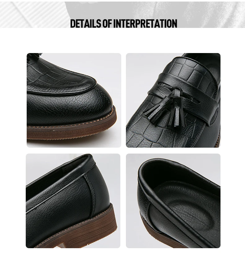 High Quality Men's Formal Shoes Moccasins Genuine Leather Comfortable ...