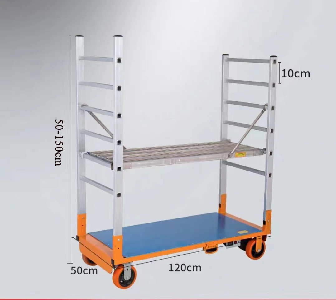 200kg 1.5m Mini Aluminum Electric Self-walking Scaffolding Folding ...