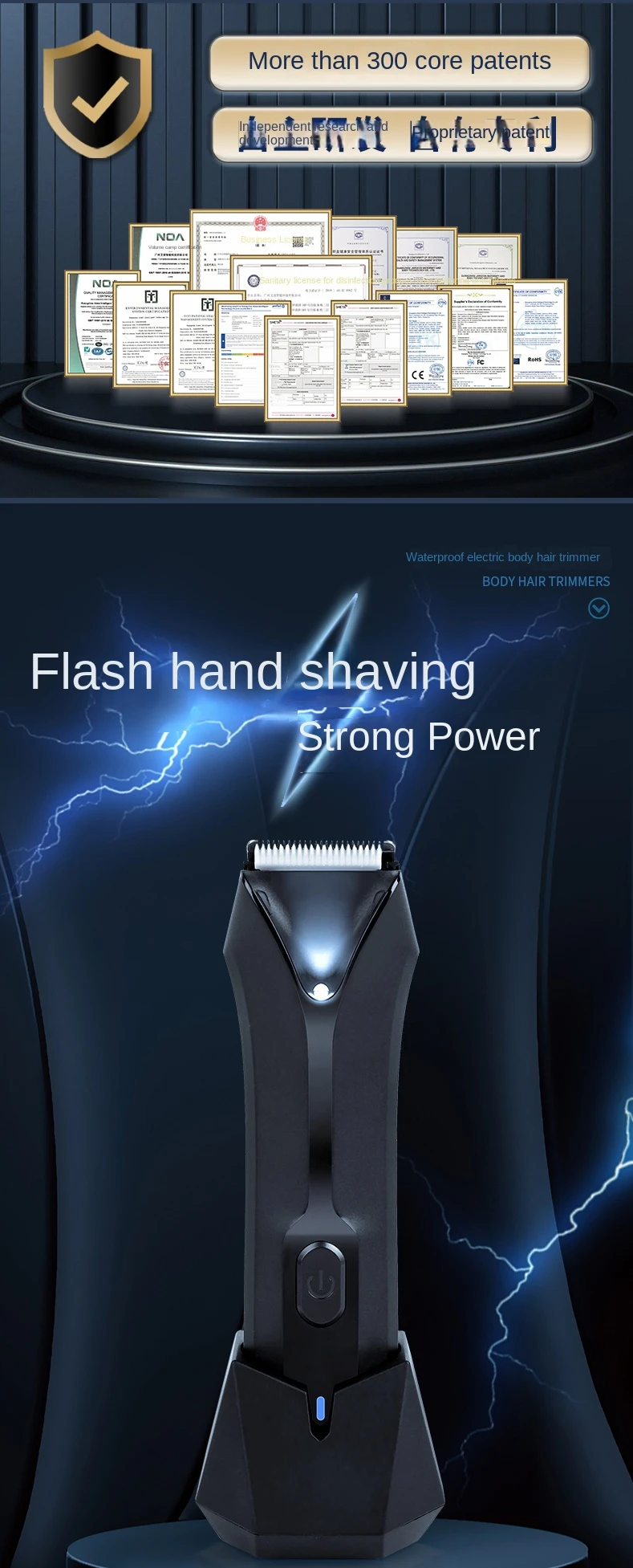 Homeuse Waterproof & Safe Manscaping Pubic Hair Trimmer - Image 2