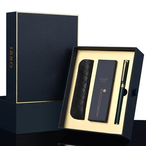 Wholesale Customizable Logo High-Grade Business Conference Novelty Ballpoint Pens Heavy Metal Sign Pen Stationery Gift Set