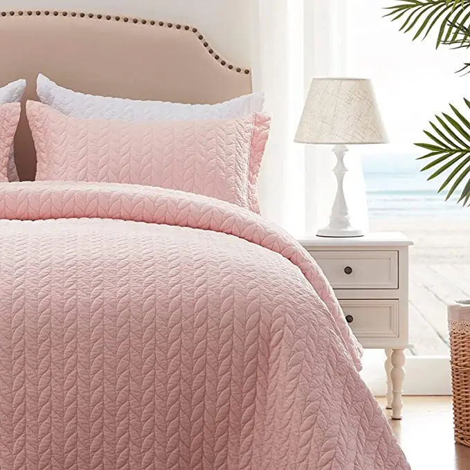 Pink Serenade 3-Piece Quilted Bedding Set NCU0NNT256