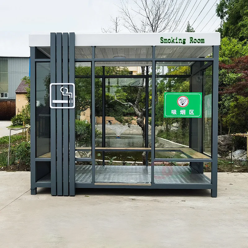 Portable Small Prefab Security Kiosk Prefabricated Outdoor Smoking Room Moveable Shelters Wholesale