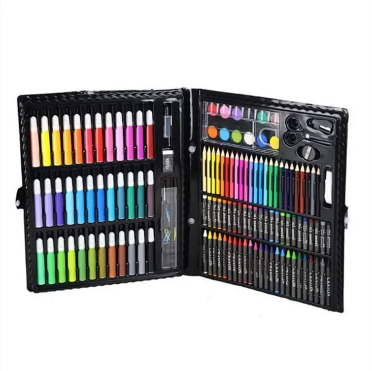 Wholesale 150pcs School Kids Painting Draw Art Set Supplies Stationery Crayons Watercolor Colored Pencils