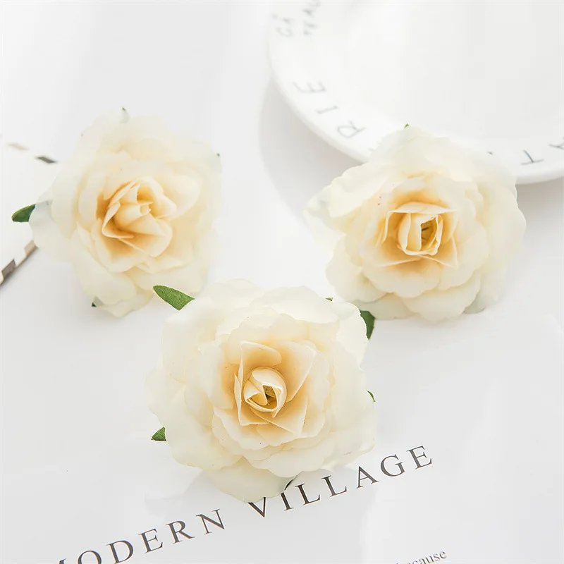 6.5cm Faux Flower Heads Mini Flower Spring Artificial Silk Roses For