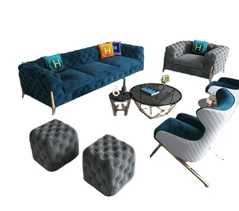 Best Quality Foam European leather lounge Living room Modular Luxury sofa sets