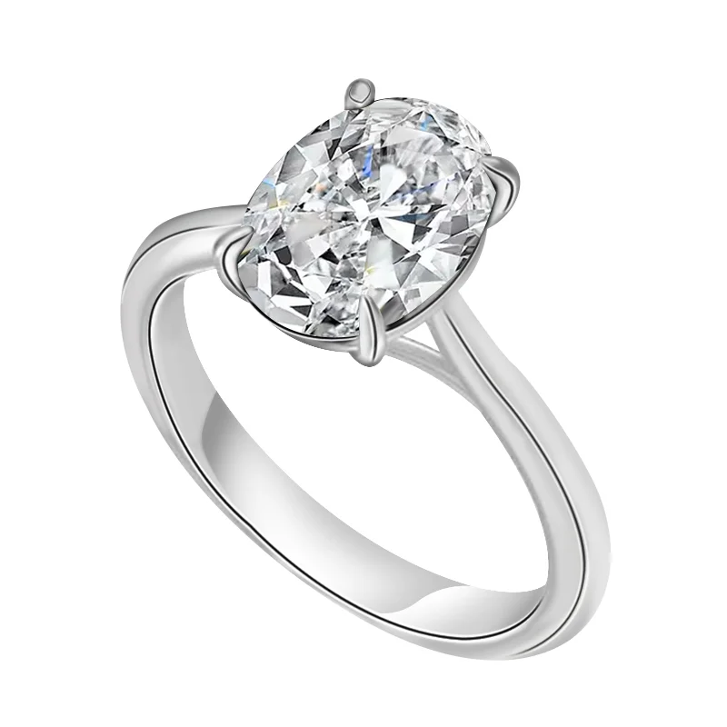 Fine Diamond Jewellery Rings Lab Grown Diamond 0.5ct Oval Def Vs Vvs Lab Diamond 14k Solid Gold Engagement Ring