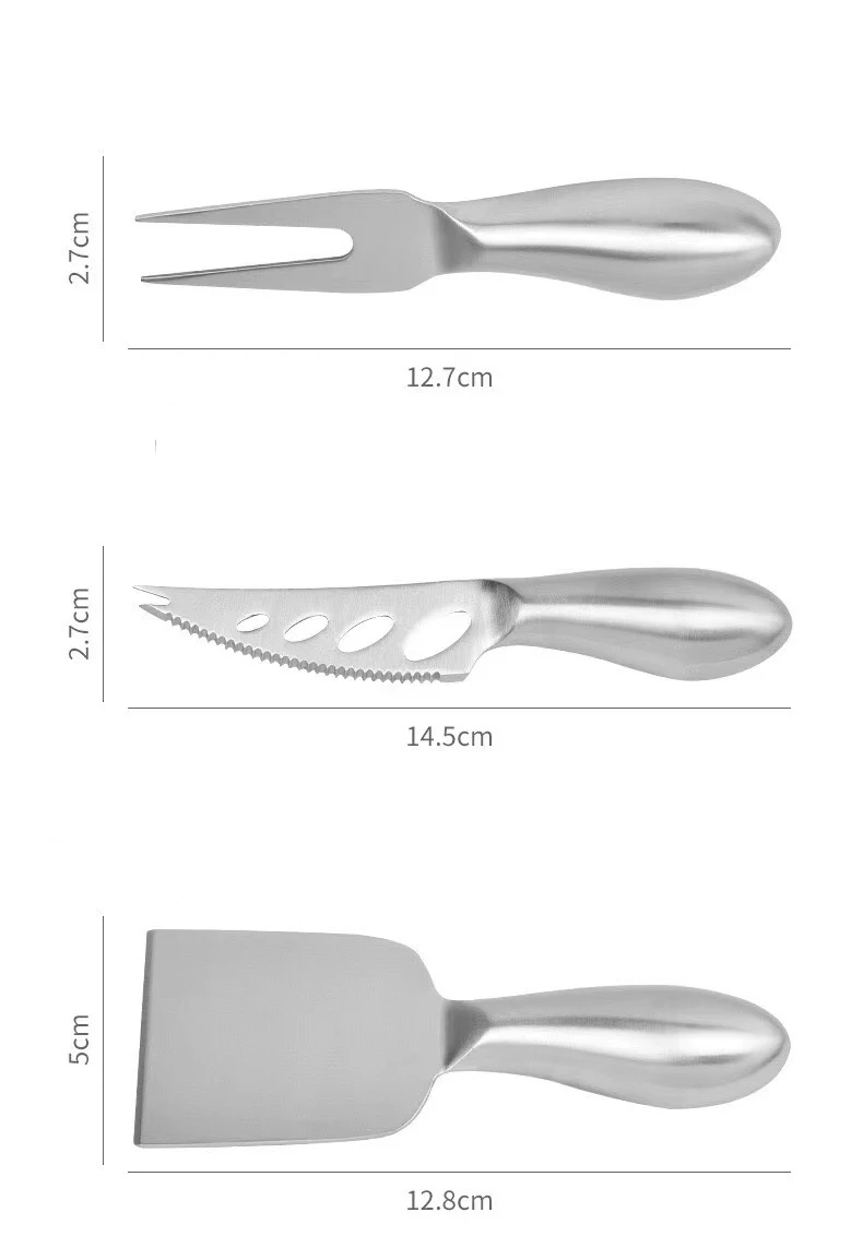 Complete Stainless Steel Set Of 6pcs Cheese Knives Set With Mini Cheese Shaver Butter Knife And