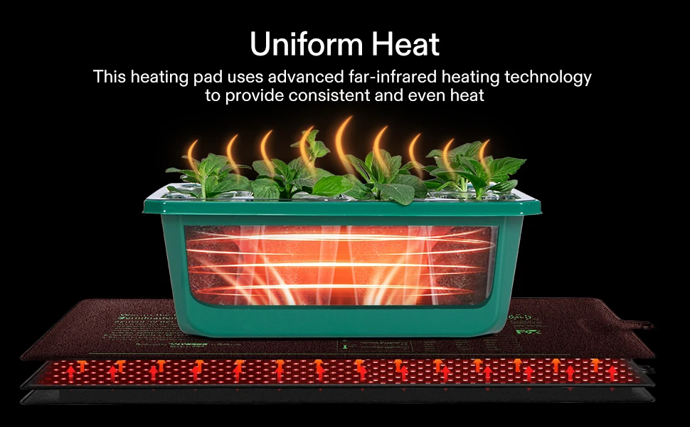 Seedling Heat Mat For Seed Starting 10" X 20.75" Waterproof Heating Pad