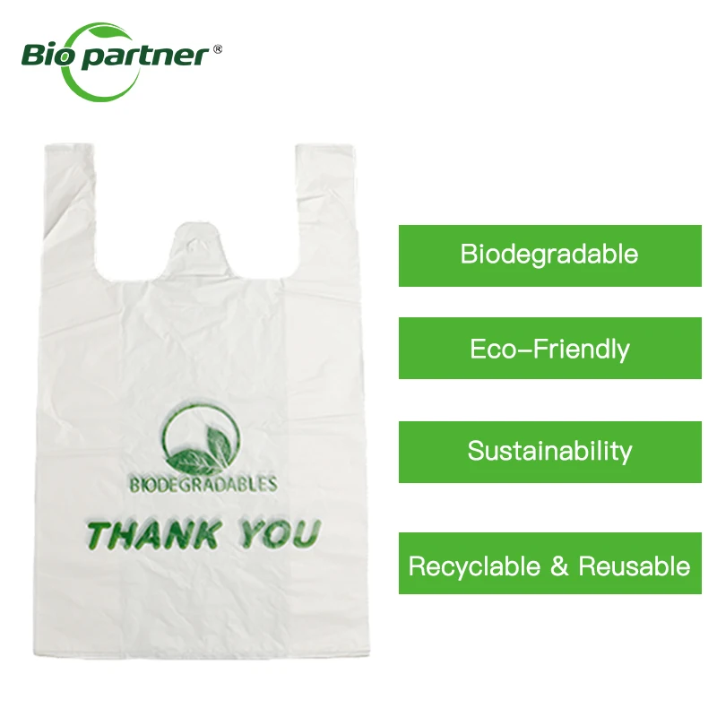 Custom Logo Biodegradable Recyclable Thank You Shopping Bags Grocery ...