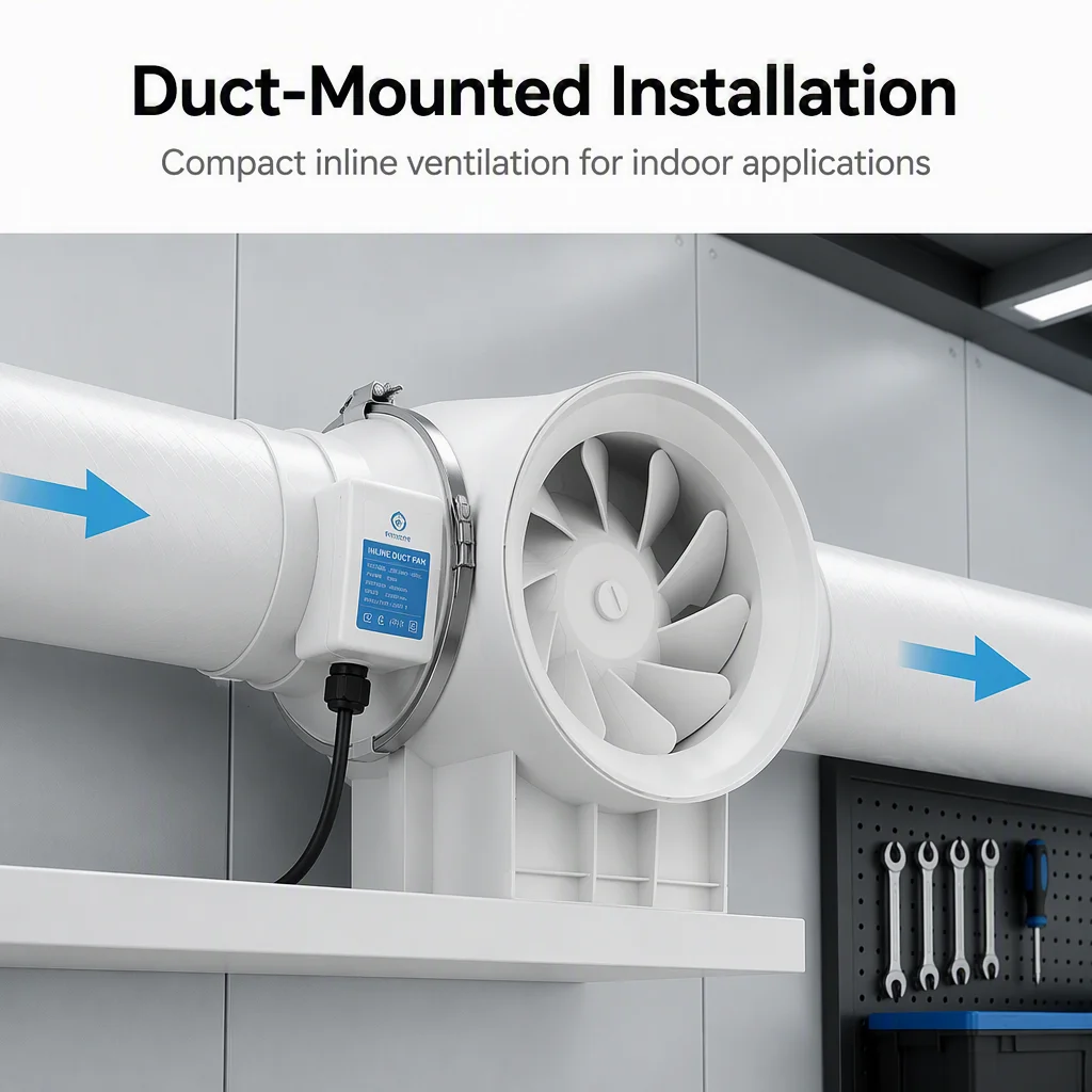 Inline Duct Fan, 200mm, 240V, Plastic - detail 4