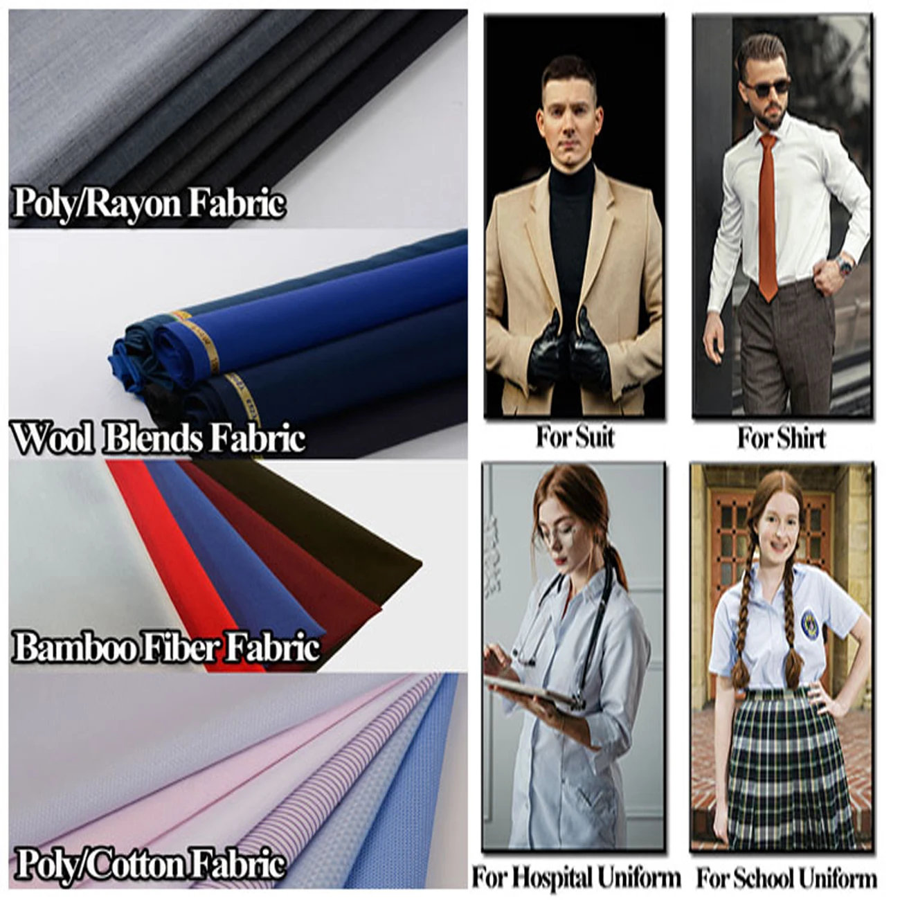 Italian Worsted Plaid Check Stripe Wool Polyester Suiting Fabric for Men
