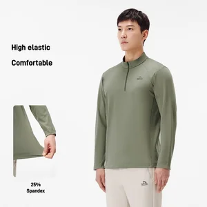 Pelliot Men's Outdoor Sports Jacket 24 Long Sleeve Fleece-Lined Casual T-Shirt Hiking Running Warm Antibacterial Printed