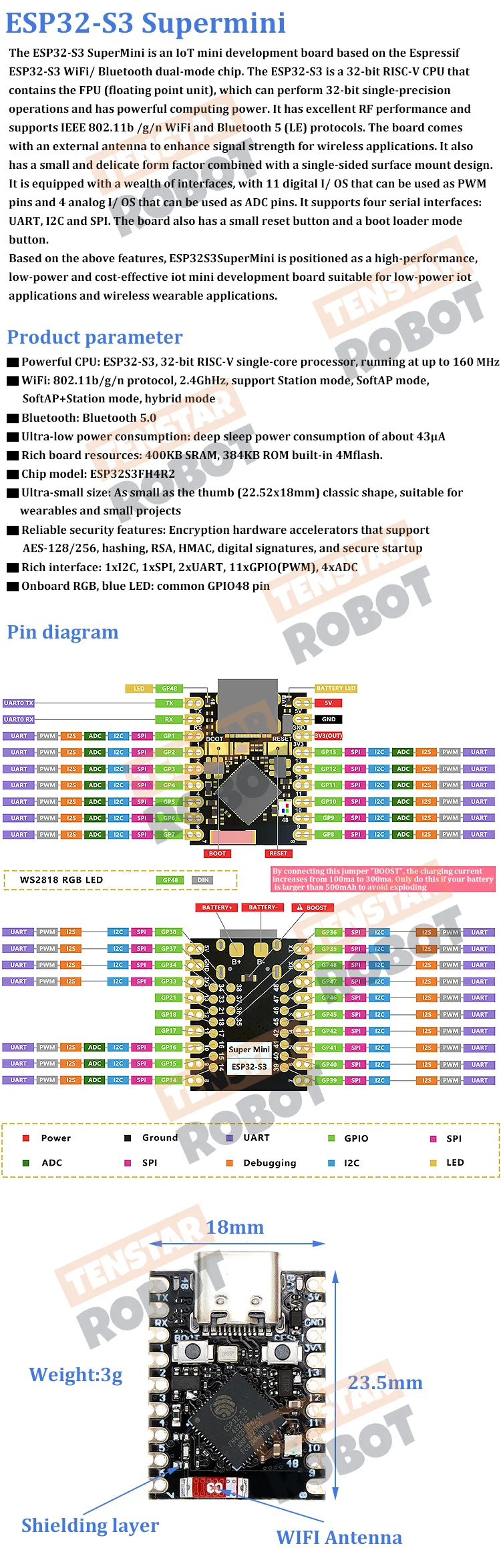 ESP32 C3 Supermini Development Board - Versatile and Powerful