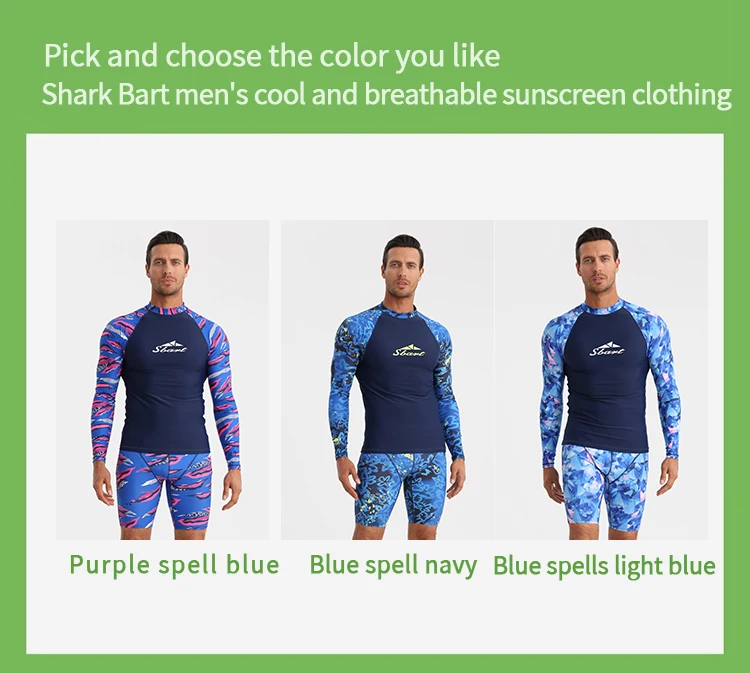 Custom Sublimation Printing Long Sleeve Rashguard Quick Dry Breathable Men's Rashie UPF50+ Rash Guard For Men Sunscreen T-shirt