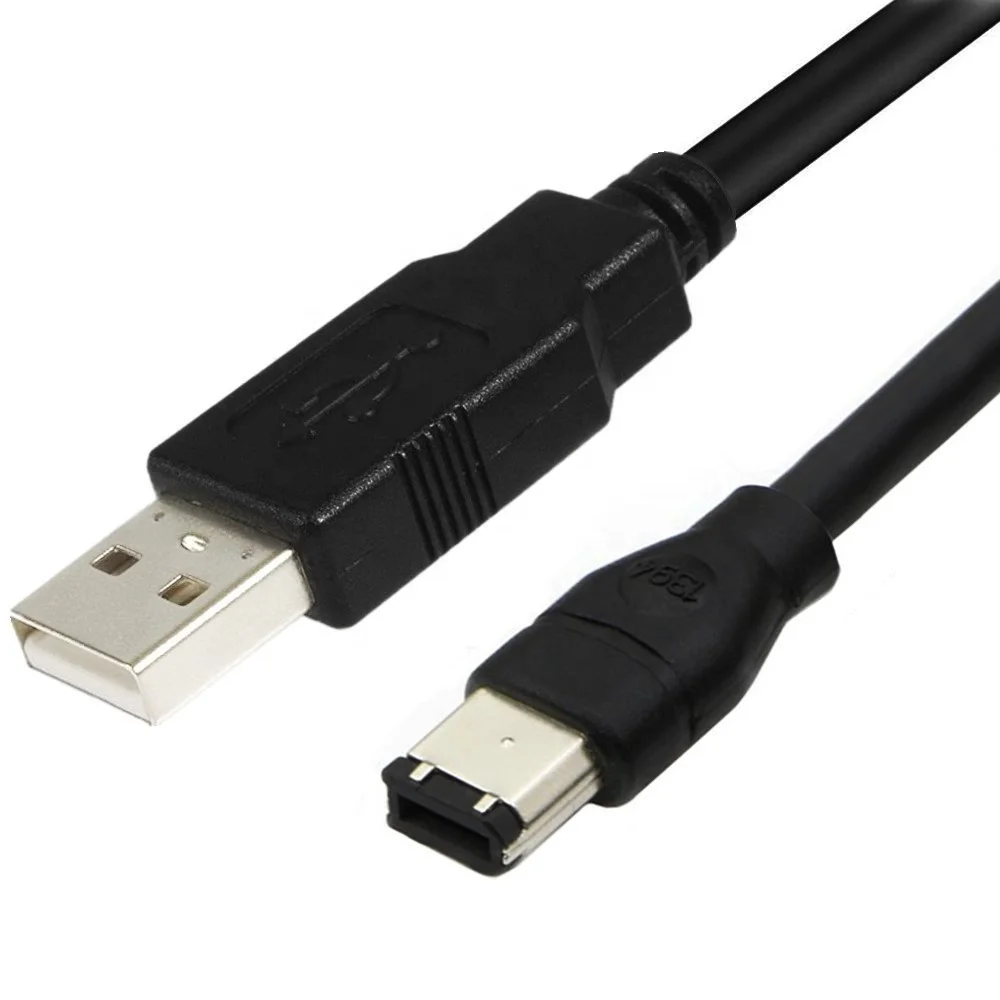 Factory IEEE 1394 Firewire 6P Male to USB 2.0 a Male Adaptor Convertor 400 Link Cable Video and Audio Data Transmission Cable