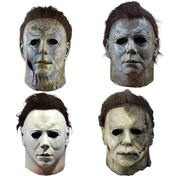 Party Michael Myers Masks Realistic Full Head Face Mask With Wig Halloween Horror Cosplay Costume Latex Props