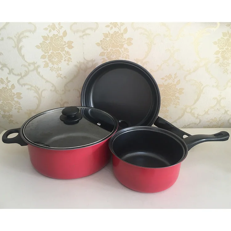 Промоакция, 4 шт. сковорода с наклейкой, экологически чистая антипригарная сковорода из углеродистой стали, кастрюля для соуса, набор кастрюль с покрытием и стеклянной крышкой