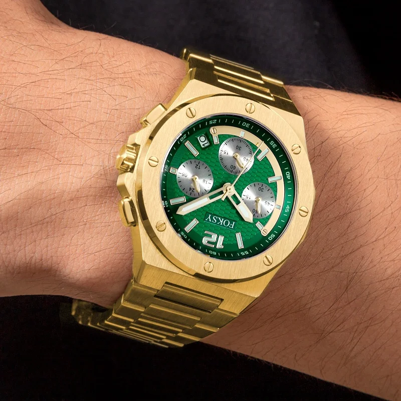 Мужские классические золотистые наручные часы Reloj Hombre De Oro Роскошные из твердого