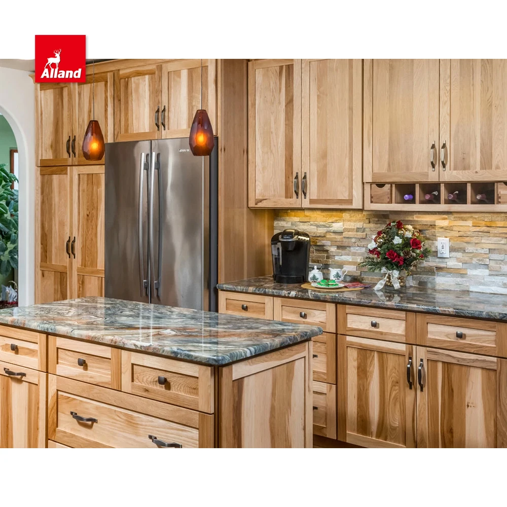 AllandCabinet Classic Style Solid Wood Shaker Wooden Grain Kitchen ...