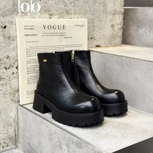 2026 Women's Chelsea Winter Boots Breathable Side Zipper Thick Bottom Chunky Heel Classic Western Fashion Design Shoes