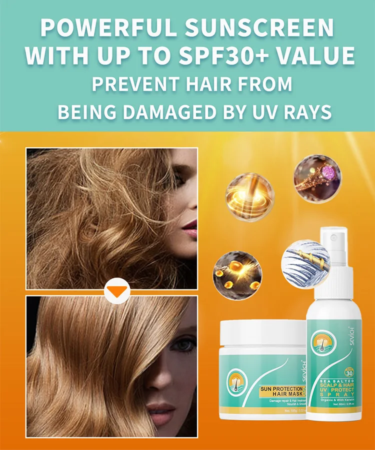 Собственная марка, маска для волос с глубоким питанием и защитой от солнца, эффективно улучшает качество волос