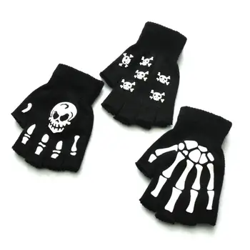 LONZIKP Guantes De Esqueleto Luminosos – Accesorio De Halloween Unisex, Talla Única Para Adultos Y Niños, Efecto Fosforescente