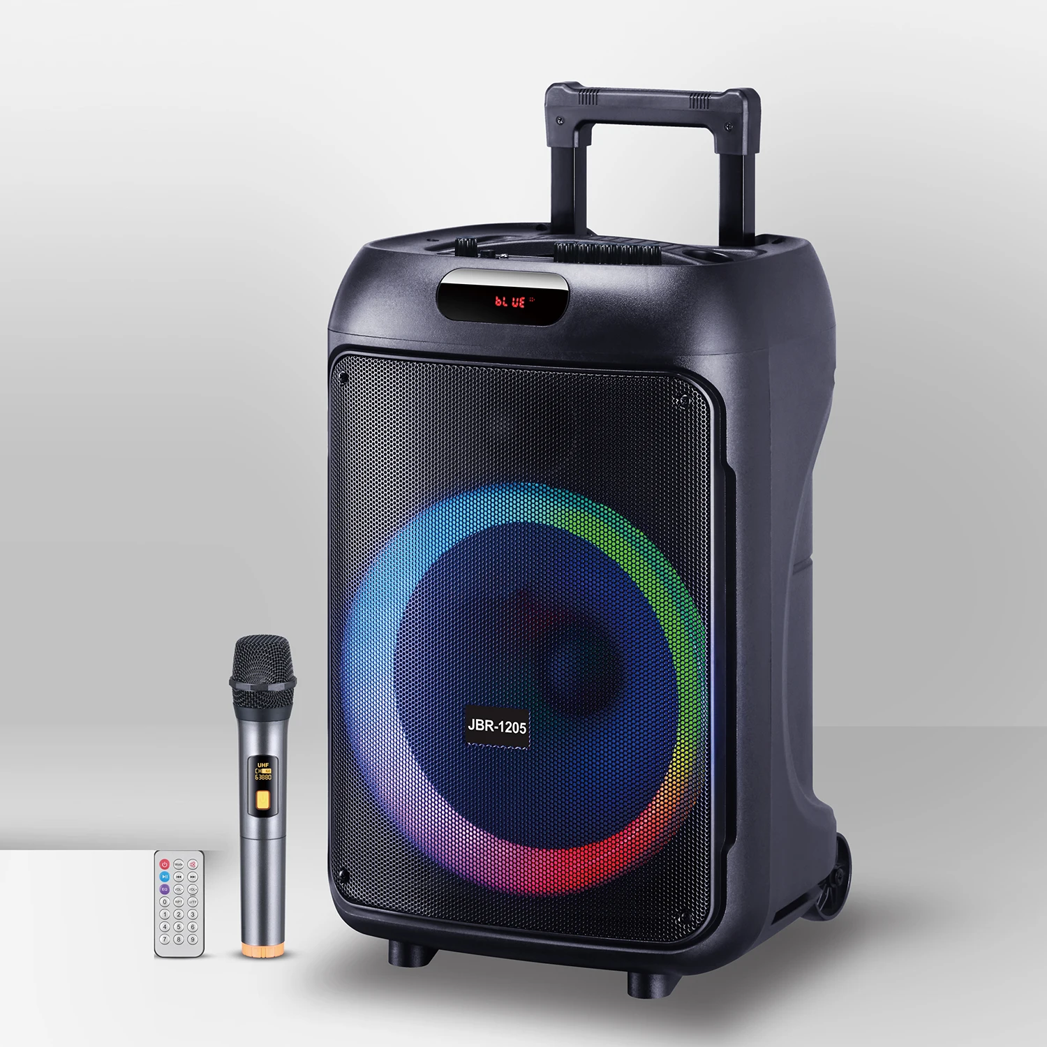 JBRスピーカー JBR-1205インチワイヤレスポータブルBT夕食低音ワイヤレスマイク