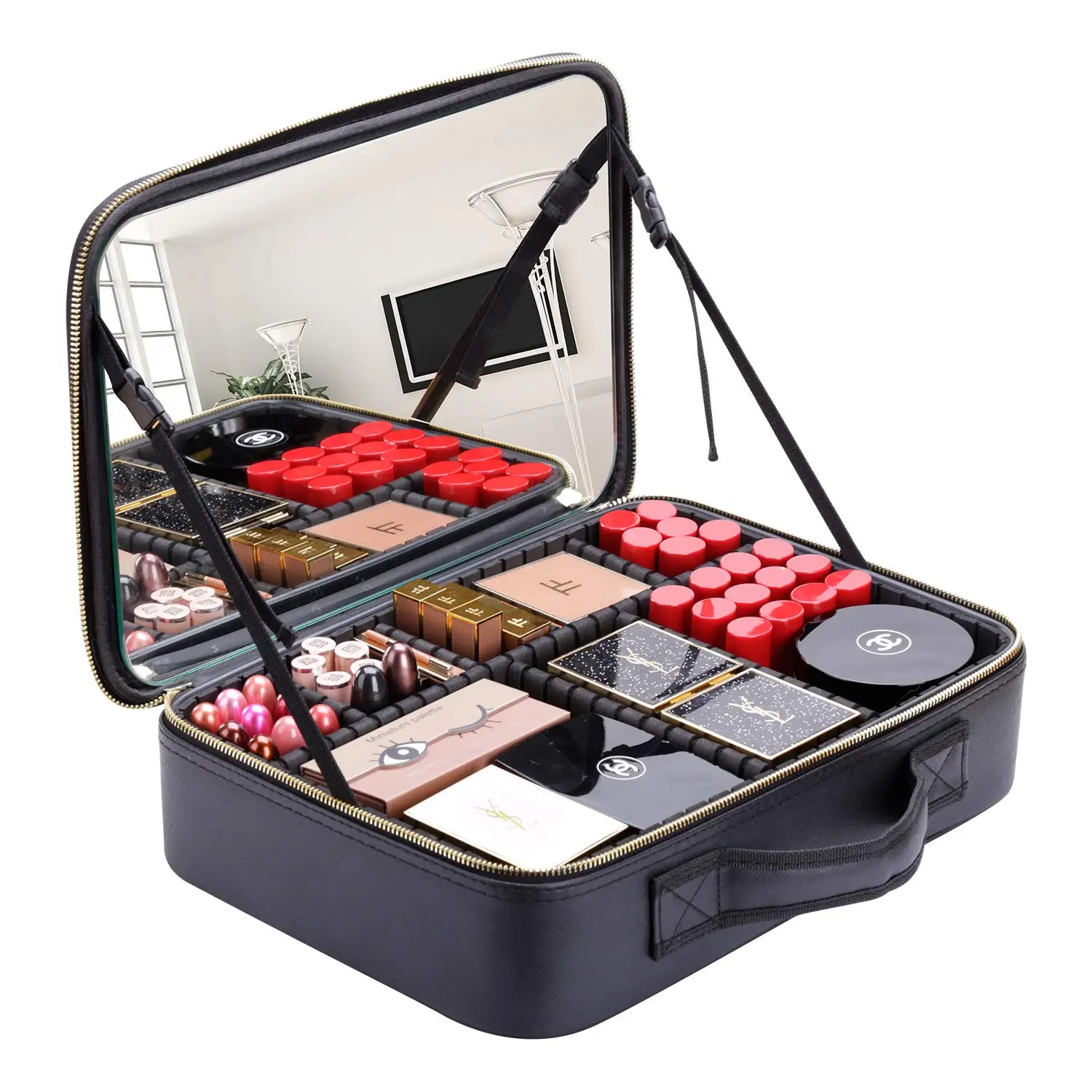 Buy Wholesale China Make Up Organizer Waterproof Cosmetic Case Box Travel Makeup  Pouch Bag With Led Light And Mirror & Make Up Organizer at USD 25.99