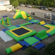 commercial inflatable water park with water slide water floating island inflatable aqua park