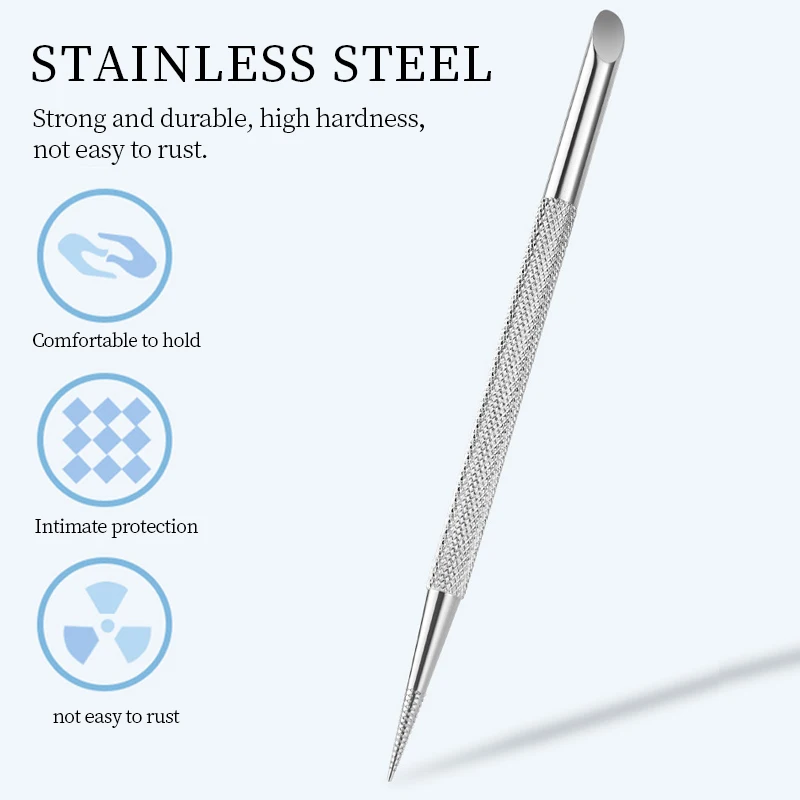 Stainless Steel Cuticle Pusher Dead Skin Push Remover For Pedicure ...