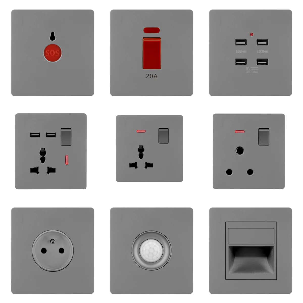 Modern Light Wall Switch Two Gang Switches Electric 1 Gang 1 2 Way For