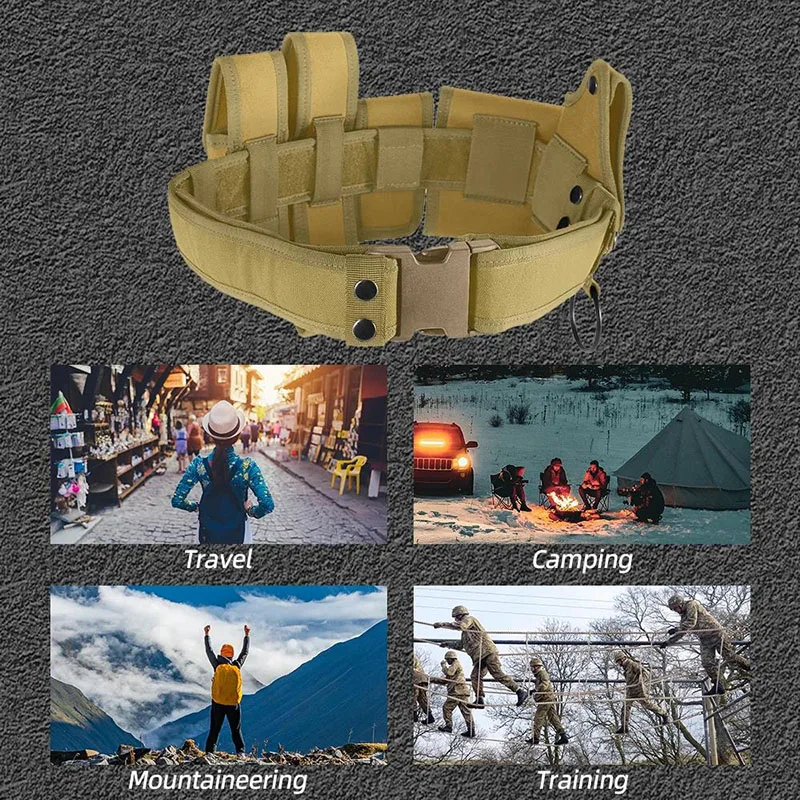 Wholesale Outdoor High Density Material Adjustable Heavy Duty Utility Belt Quick-Release Belt with Pouch Tactic Waist Belt