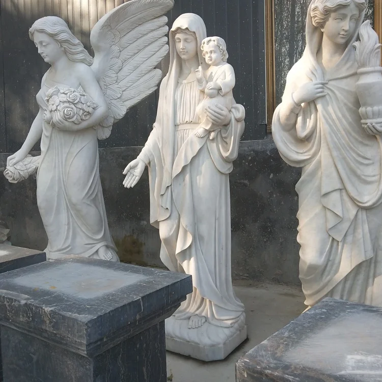 Religious Stone White Marble Holy Mother Mary Statues St Mary Statue