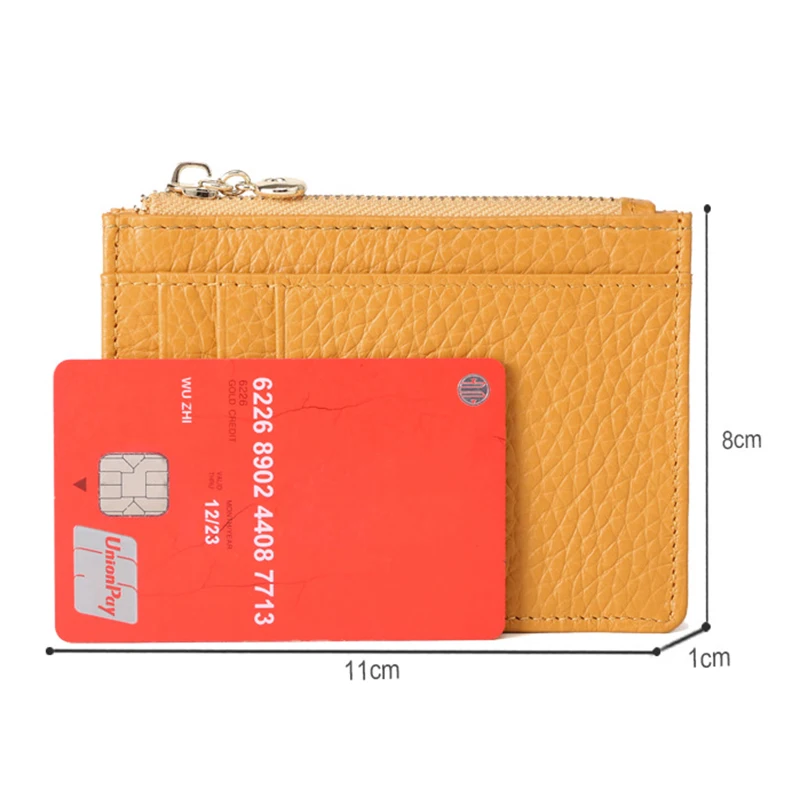 Genuine Leather RFID Blocking Multi Card Case Womens Ladies Wallet with Zipper Pocket