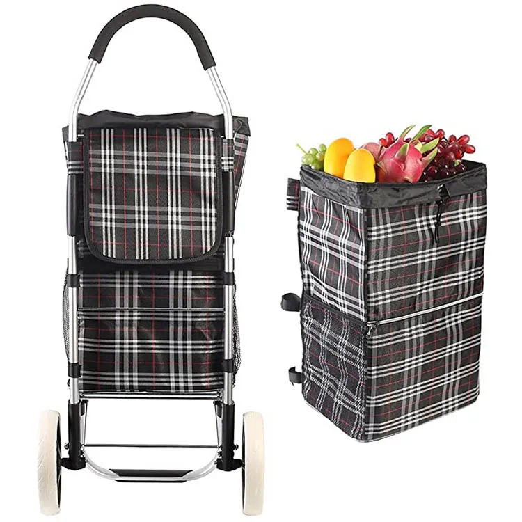 Customize Foldable Supermarket Trolley Shopping Bag Wheeled Market