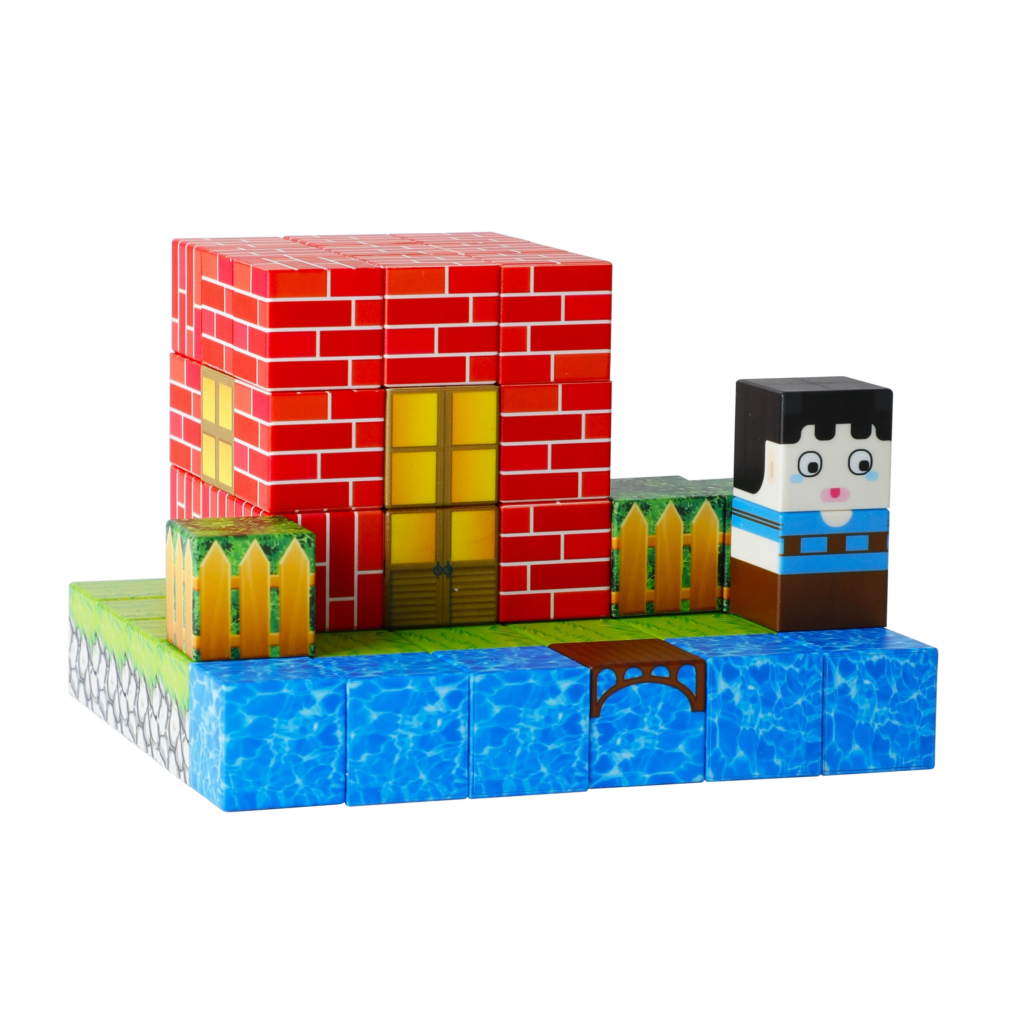 45PCS Mini World Magnet Blocks Build Mine Toys Set Magnetic World Set for Kids 1 Inch Can OEM EN71 CE CPC ASTM