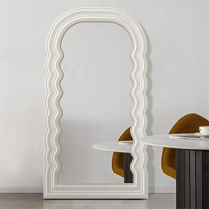 High Quality Thickened Modern Wave Full Body Illuminated Dressing Mirror Stand Custom for Bedroom Living Room Furniture Wall