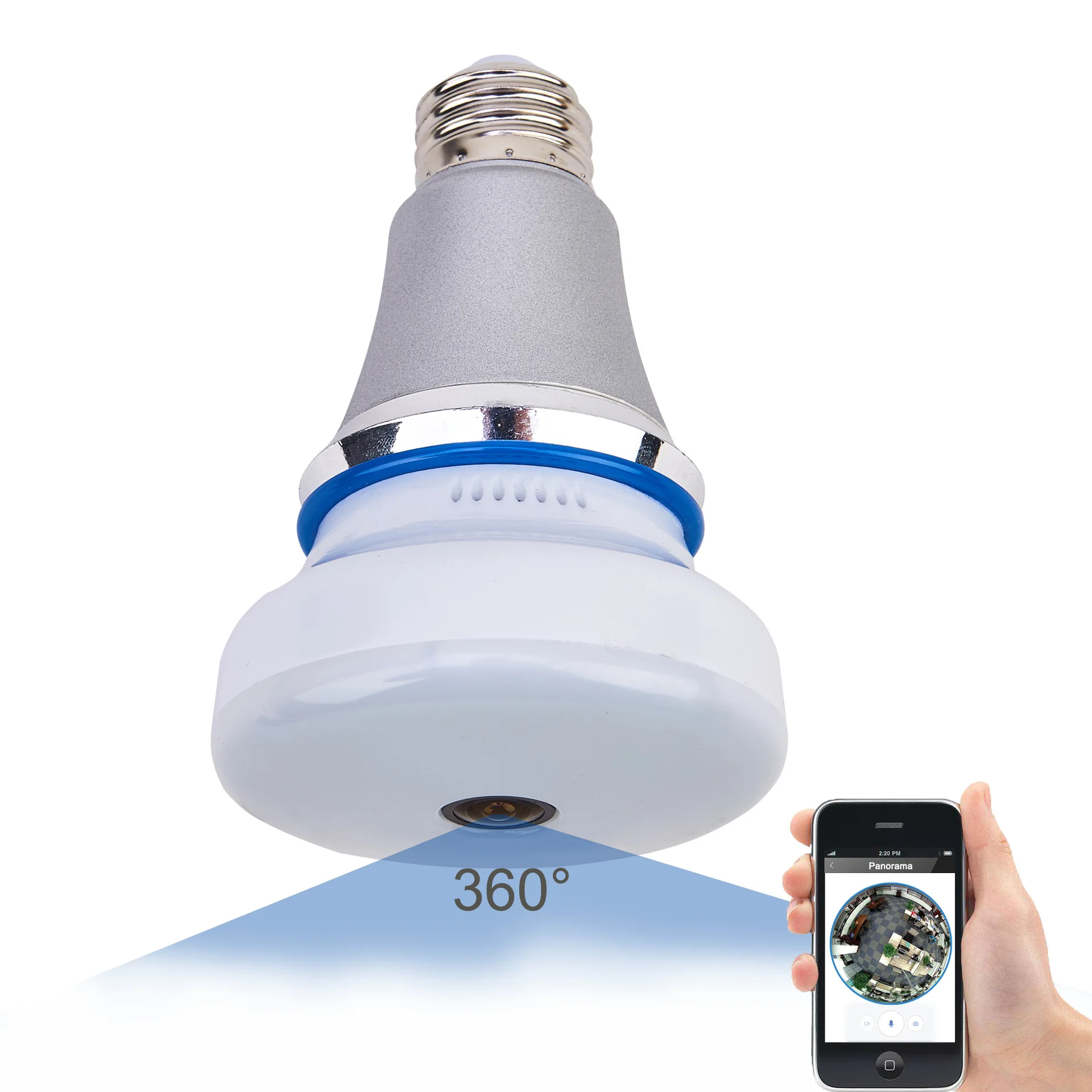 Security Camera APP Control Wireless CCTV Monitor WIFI Monitoring Bulb 1080P WiFi IP Camera Bulb LED Light 360 Degree Fisheye