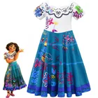 Hot Movie Encanto Isabela Cosplay Costume The Magic House Character Kids Girls Party Dress Encanto Clothing