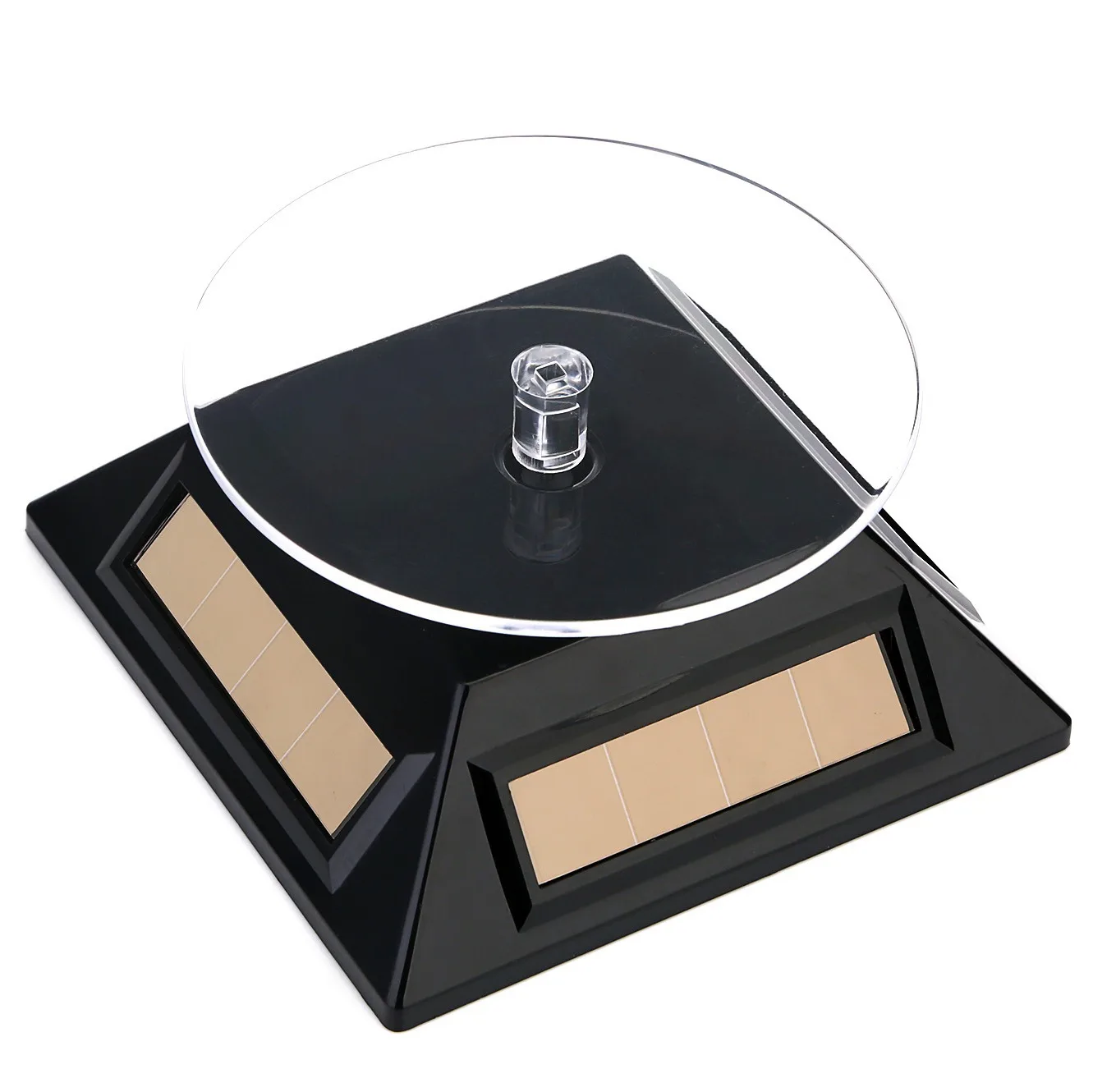 360 Degree Solar Rotating Display Stand Solar Panel Jewelry Showcase Acrylic Tray Product Display Stand