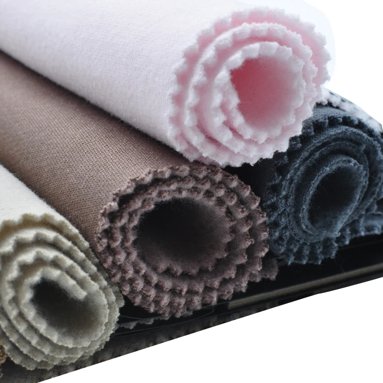 Оптовая продажа, Высококачественная толстовка с капюшоном, теплый вязаный свитер, флисовая французская махровая ткань, 100 полиэстер, легкая матовая ткань для одежды